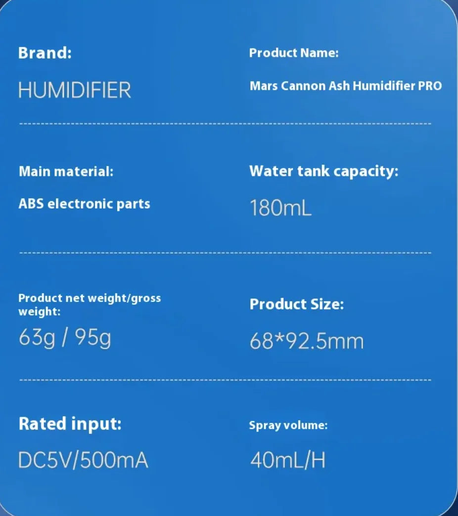 Mini Silent Seven-Color Ambient Light Humidifier